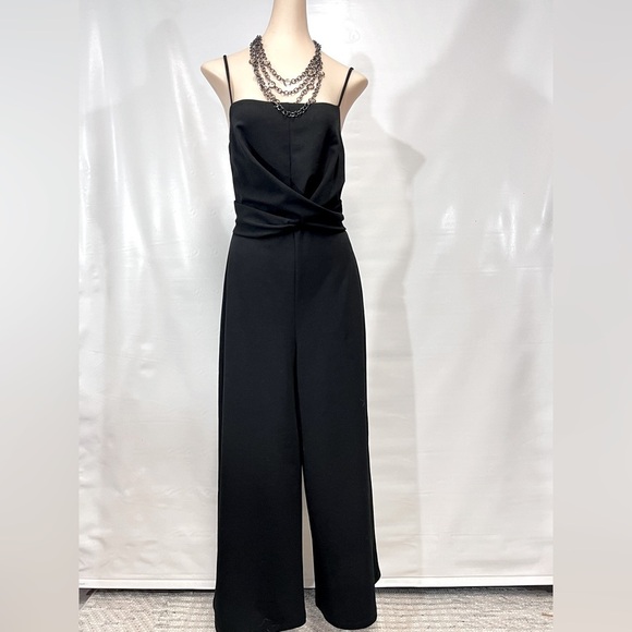 LUSH‎ Black twist front wide leg jumpsuit size M. - Picture 1 of 13